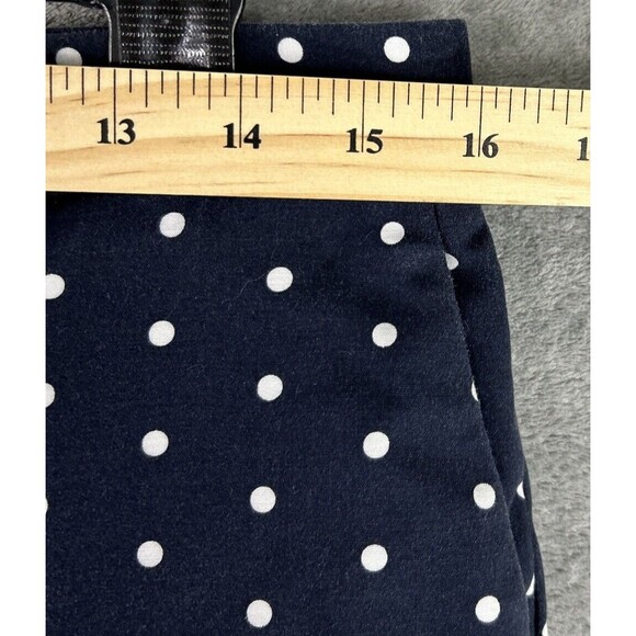 GAP Women's 06 R Flat Front Mid Rise Stretch Slim Crop Pants Navy Polka Dots - Picture 6 of 12